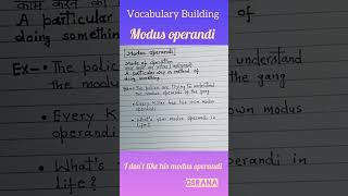 Vocabulary Building quotModus Operandiquot [upl. by Lesley182]