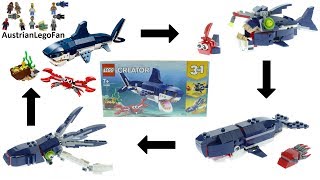 Lego Creator 31088 Deep Sea Creatures All 4 Models Speed Build [upl. by Eeryk849]