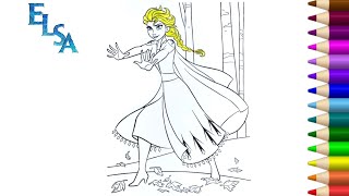 Coloring Disney Princess Elsa  Easy and Fun Tutorial for Kids  Disney Princess Activityquot [upl. by Annalla]