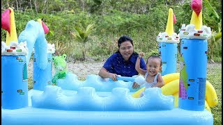 Unboxing Kolam Renang Kastil Anak Bayi Lucu  unboxing baby swimming pool Castle kids [upl. by Kilah99]