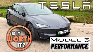 2024 TESLA MODEL 3 PERFORMANCE UK REVIEW  Worth the Extra £20000 [upl. by Oriaj115]