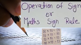 Maths sign Rule or Operation of maths sign [upl. by Earl]