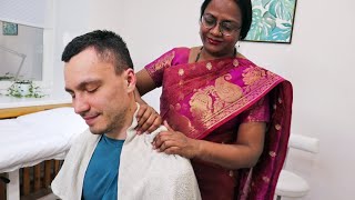 ASMR Strong ayurvedic neck and head massage by Bharti [upl. by Eneleahs]