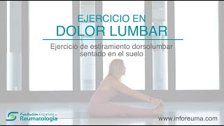 Dolor lumbar Ejercicio de estiramiento dorsolumbar sentado en el suelo [upl. by Aylsworth]