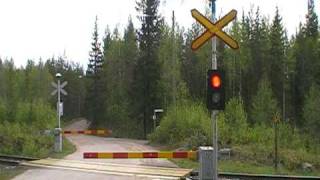 Finnish regional train 444 passed Humalamäki level crossing [upl. by Heringer]