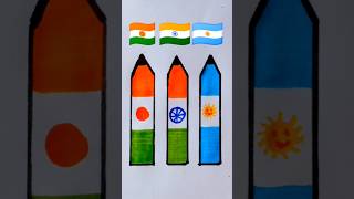 Republic day drawing indian flag niger flag Argentina flag trending shots art drawing [upl. by Nosdrahcir]