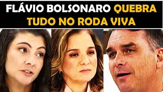 FLÁVIO BOLSONARO ENFRENTA BANCADA ESQUERDISTA DO RODA VIVA [upl. by Ardnohs]