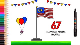 Cara melukis poster hari kemerdekaan Malaysia 2024 [upl. by Silliw519]