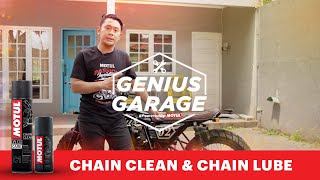 GENIUS GARAGE  Motul Chain Clean amp Chain Lube  Menjaga rantai motor untuk hasil yang maksimal [upl. by Tony]