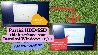 Cara mengatasi HDD  SSD tidak terbaca saat instal ulang windows [upl. by Badr]