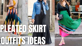 Stylish Pleated Skirt Outfit Ideas How to Wear Pleated Skirt in Spring Summer [upl. by Anuahsar]