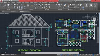 Full Building Plan drawing in AutoCAD Part 4 Approach Elevation [upl. by Katzir820]