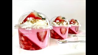 Gelatinas de fresa con Yogurt para Negocio o mesa de postres [upl. by Nahpos]