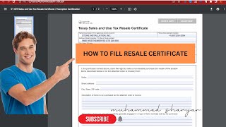 How to fill Resale Certificate  Tax Exemption Certificate [upl. by Nahraf]