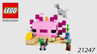 LEGO Instruction  Minecraft  21247  The Axolotl House [upl. by Anivle276]