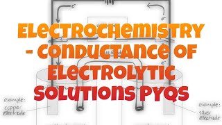 Electrochemistry  Conductance of Electrolytic Solutions  Class 12 PYQs  CBSE NCERT [upl. by Suvart]