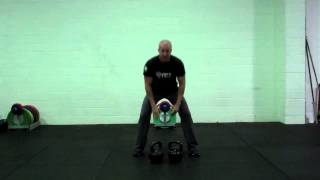 Functional strength training  double kettlebell clean [upl. by Htiduj]