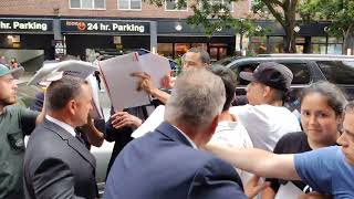 Christopher Walken is mobbed outside Robert de Niros 80th birthday party in New York City [upl. by Karina]