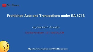 Prohibited Acts and Transactions  RA 6713 [upl. by Ness]