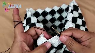 CROCHETTUTORIAL MERAJUT TAS MOTIF ENTRELACPART 2 [upl. by Madai937]