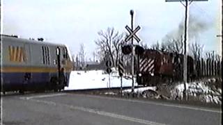 Near Fatal Head on Via Train CP Freight Smithfalls 2 [upl. by Cran19]