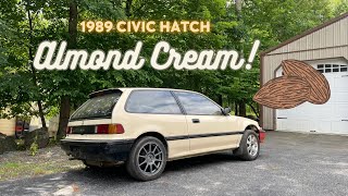 PART 1 MY NEW 1989 ALMOND CREAM HONDA CIVIC HATCH [upl. by Aicatan]