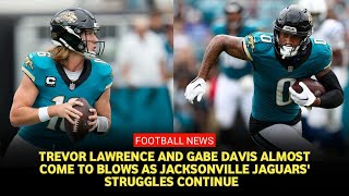 Jaguars Gabe Davis held back by teammates from Trevor Lawrence during sideline spat [upl. by Willtrude]