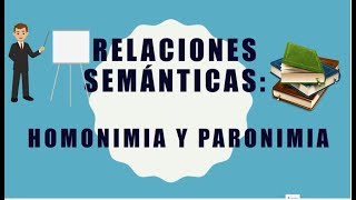 RELACIONES SEMÁNTICAS Homonimia y Paronimia [upl. by Agrippina805]