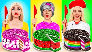 Me vs Grandma Cooking Challenge  Cake Decorating Cooking Hacks by YUMMY JELLY [upl. by Lurleen]