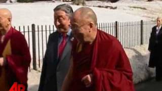 Raw Video Dalai Lama Throws Snow at the Press [upl. by Ewold281]