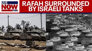 IsraelHamas war Rafah surrounded by Israeli tanks ahead of invasion  LiveNOW from FOX [upl. by Alue]