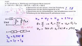 NTG Elektrotechnik Prüfungsaufgabe PE07  Gesamtleistung Teilleistung Ströme Spannungen [upl. by Nosmas554]