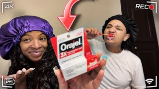 ORAJEL NUMBING MOUTH PRANK ON GIRLFRIEND MUST WATCH  VLOGMAS DAY 4 🎄 [upl. by Odnumyar]