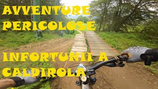 MTB SHOCK BRUTTE CADUTE E INFORTUNI A CALDIROLA BIKE PARK [upl. by Adnuhsar]