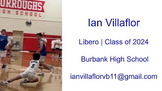 Ian Villaflor 2024 Libero 2024 Burbank High School Season PACIFIC LEAGUE [upl. by Atok]