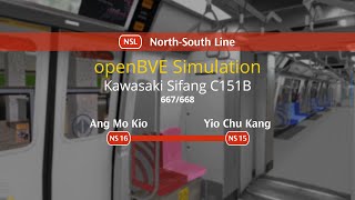 openBVE  Singapore SMRT C151B 667668 Ang Mo Kio → Yio Chu Kang [upl. by Earaj]