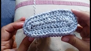 TUTORIAL SUOLA SCARPINE NEONATO 0 3 mesi uncinetto [upl. by Ardnosak909]