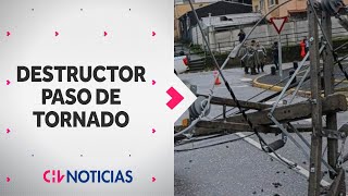 IMPACTANTES IMÁGENES  Los daños que provocó el tornado en Penco Arrasó con techos y postes [upl. by Admama]