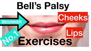 No 1 BELLS PALSY 4 EXERCISES for lips  cheeks  STRETCHING Facial Paralysis Beginner [upl. by Eruot223]