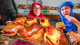 Unbelievable Moroccan Food 🇲🇦 STUFFED PIGEONS  Medfouna  Morocco North Africa [upl. by Sonafets348]