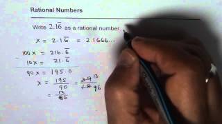 Write Repeating Decimals 21666 as Rational Numbers [upl. by Nerine]