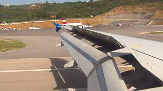 Approach and landing on Skiathos and fast braking plane on short runway [upl. by Omora]