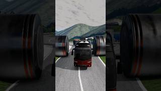 Kia Motors Bus Vs Giant Bollards automobile beamngdrive buses colorful shortvideos beamng [upl. by Nwahshar]