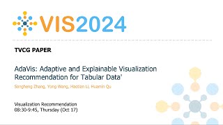 AdaVis Adaptive and Explainable Visualization Recommendation for Tabular Data  Fast Forward  VI [upl. by Vanessa]