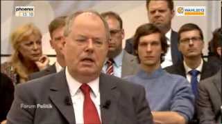 FORUM POLITIK mit Peer Steinbrück vom 30082013 Untertitel aufrufbar [upl. by Oirretna]