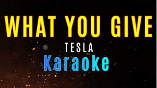 WHAT YOU GIVE  Tesla KARAOKE [upl. by Napas]