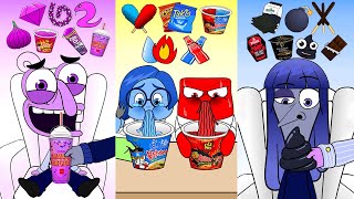 Mukbang Emoji Color Food ASMR With Inside Out  MOOMOOSTUDIO [upl. by Tarton]