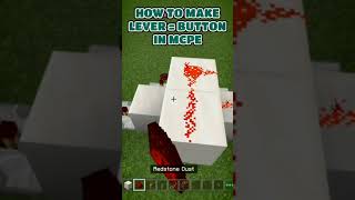 How to Make Lever as Button in MCPE shorts minecraft mcpe [upl. by Sherwynd]