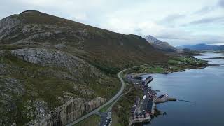 Over Leknes town Lofoten Norway 25924 I [upl. by Prebo]