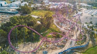 FIRST complete look at DC Rivals HyperCoaster  Point of View amp Drone  Warner Bros Movie World [upl. by Airetal936]